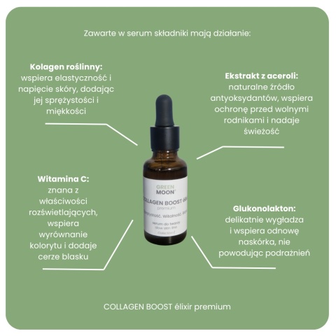 COLLAGEN BOOST élixir premium – serum do twarzy z kolagenem roślinnym i witaminą C