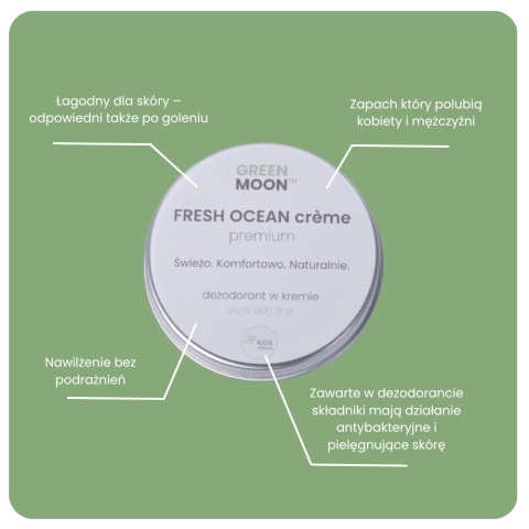FRESH OCEAN crème premium – 100% wegański dezodorant w kremie dla kobiet i mężczyzn | GREEN MOON™