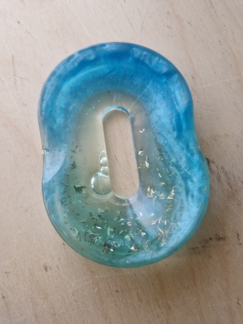 Epoxy resin soap dish with natural plants – handmade, unique | small