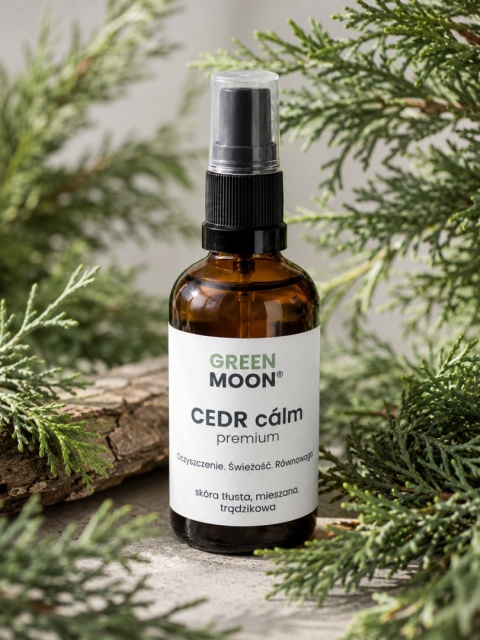 GREEN MOON® CEDR cálm premium – naturalna mgiełka cedrowa do twarzy, ciała i włosów