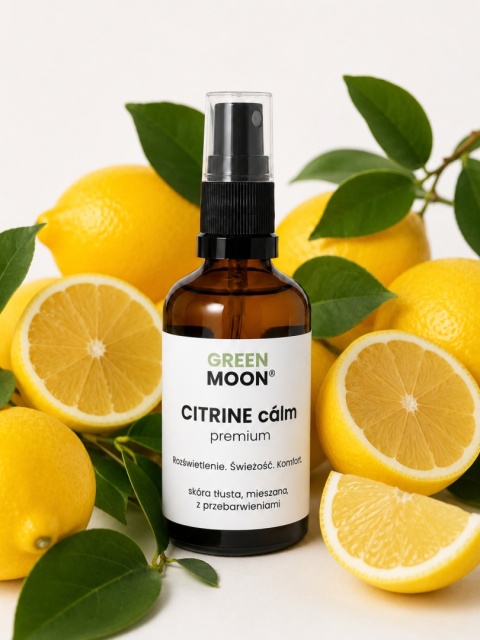 GREEN MOON® CITRINE cálm premium – naturalna mgiełka cytrynowa do twarzy, ciała i włosów