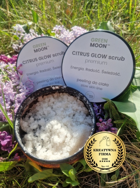 GREEN MOON® CITRUS GLOW scrub premium – cytrusowy peeling cukrowy do ciała