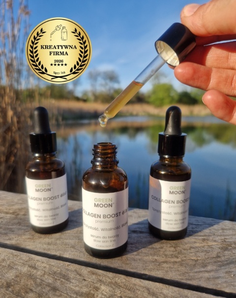 GREEN MOON® COLLAGEN BOOST élixir premium – serum do twarzy z kolagenem roślinnym i witaminą C