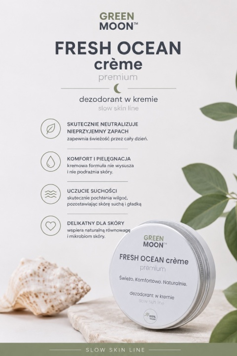 GREEN MOON® FRESH OCEAN crème premium – naturalny dezodorant w kremie w puszce aluminium