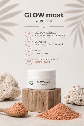 Glinka do skóry wrażliwej, naczynkowej i mieszanej – GLOW mask premium 50 g