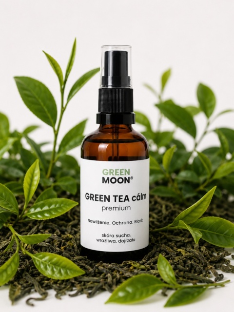 GREEN MOON® GREEN TEA cálm premium – naturalna mgiełka z zieloną herbatą do twarzy, ciała i włosów