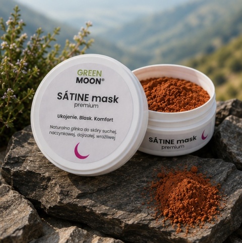 Glinka do skóry suchej, wrażliwej, naczynkowej i dojrzałej – SÁTINE mask premium 50 g