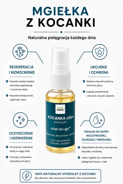 KOCANKA cálm premium mist-to-go – regenerująca mgiełka do twarzy, ciała i włosów