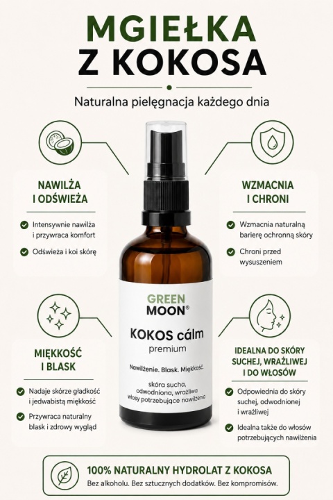 Mgiełka kokosowa do skóry suchej i wrażliwej – KOKOS cálm premium