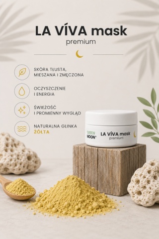 Glinka do skóry tłustej, mieszanej i zmęczonej – LA VÍVA mask premium 50 g