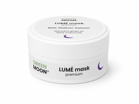 LUMÉ mask premium GREEN MOON® – naturalna fioletowa glinka do pielęgnacji skóry zmęczonej i pozbawionej blasku, 50 ml.