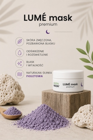 Glinka do skóry zmęczonej i pozbawionej blasku – LUMÉ mask premium 50 g