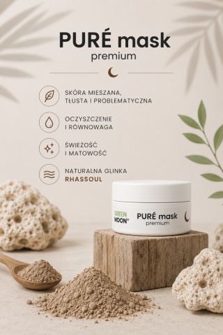 Glinka do skóry mieszanej, tłustej i problematycznej – PURÉ mask premium 50 g