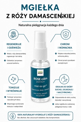 Mgiełka do skóry suchej, dojrzałej i naczynkowej – ROSE cálm premium 30 ml