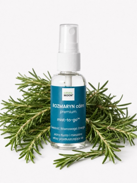 GREEN MOON® ROZMARYN cálm premium – naturalna mgiełka rozmarynowa do twarzy, ciała i włosów