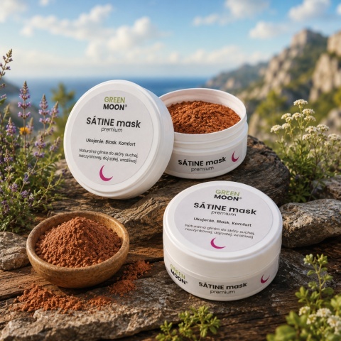 Glinka do skóry suchej, wrażliwej, naczynkowej i dojrzałej – SÁTINE mask premium 50 g