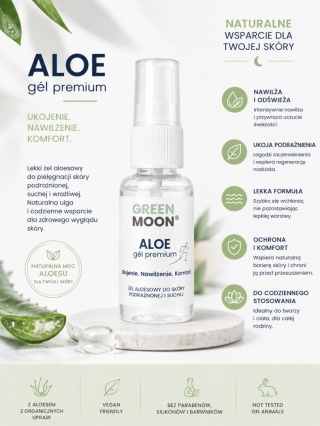 Żel aloesowy do skóry suchej i podrażnionej - ALOE gél premium