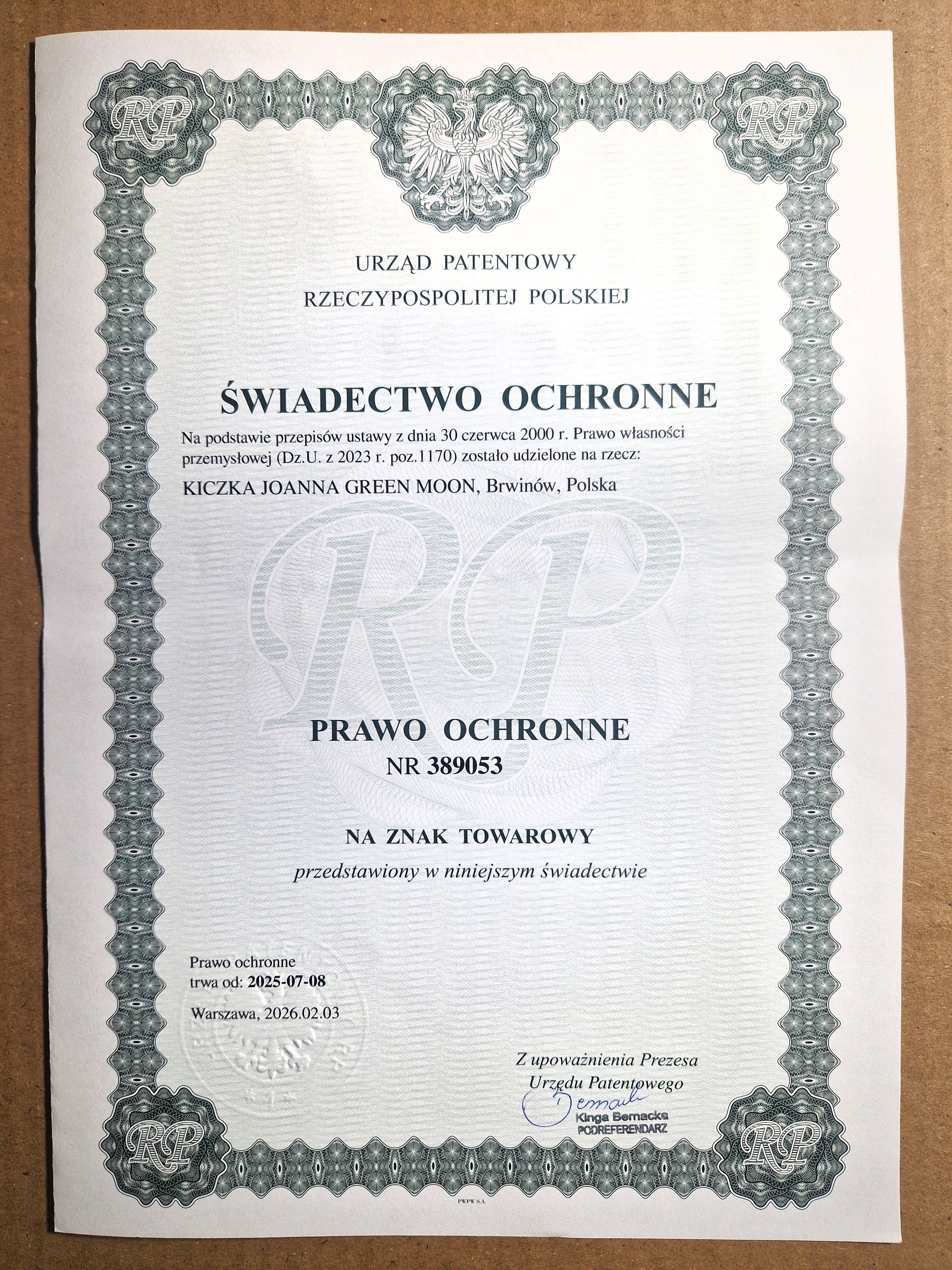 GREEN MOON® – znak towarowy objęty ochroną prawną 🌿🛡️